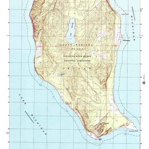 1997 Topo Karte von Manitou Island, Portait des Vierecks
