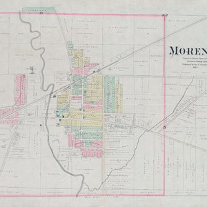 1893 Map of Morenci Lenawee County Michigan