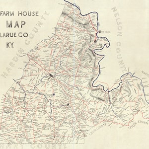 Mappa della fattoria del 1899 della contea di Larue, Kentucky