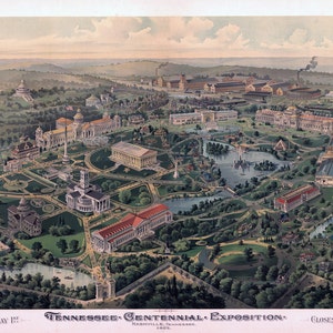 1897 Panoramakarte der Nashville Tennessee Centennial Exposition