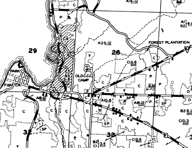 1942 Town Map of Gibraltar Door County Wisconsin Etsy