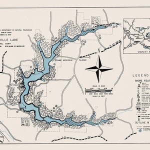 1960 Karte von Leesville Lake Carroll County Ohio Camp Muskingum