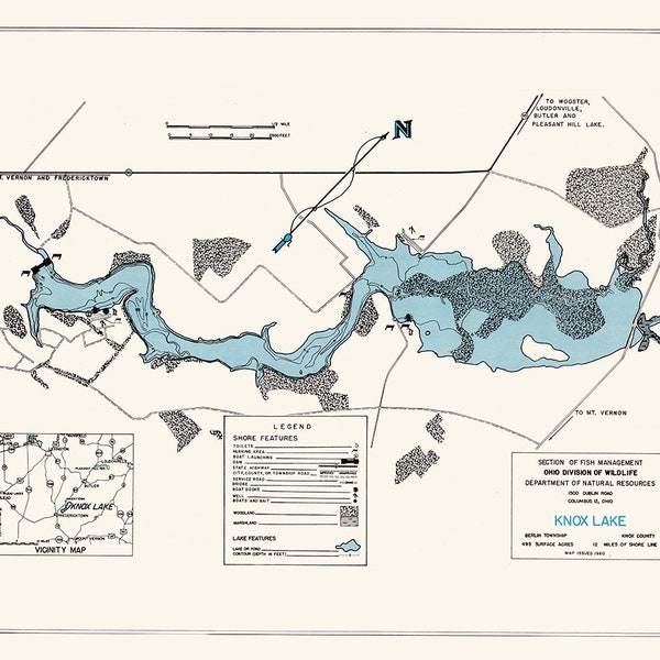 Berlin Lake Ohio Map - Etsy