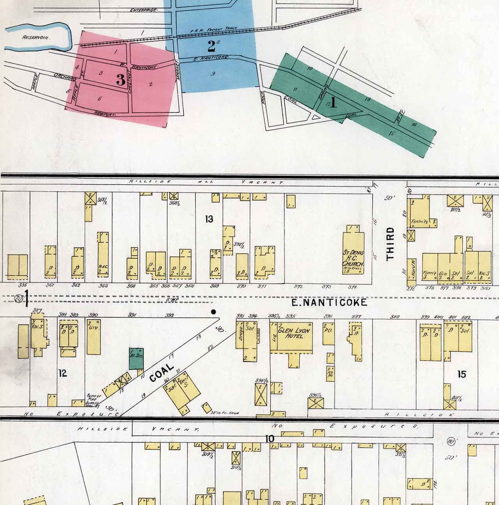 1897 Town Map of Glen Lyon Luzerne County Pennsylvania Etsy Australia