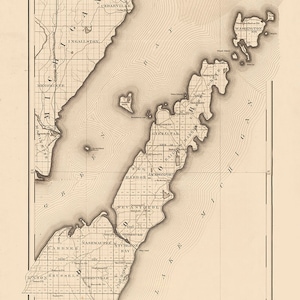 Carte du comté de Door, Wisconsin, 1891