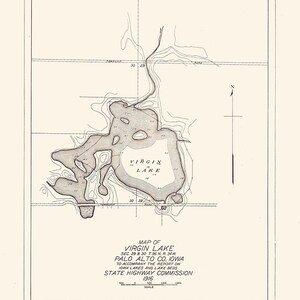 Mapa de 1916 de Virgin Lake Palo Alto County Iowa