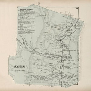 1873 Plan du canton d'Antis, comté de Blair, Pennsylvanie
