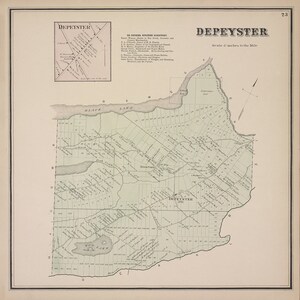 1865-Karte von Depeyster Township St.Lawrence County New York