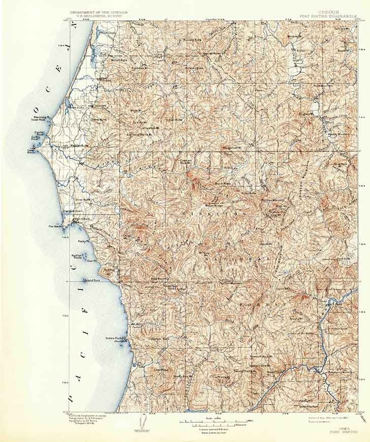 Port Orford Oregon Map 1903 Topo Map Of Port Orford Oregon | Etsy Canada
