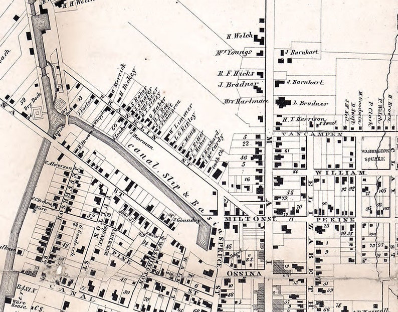 1858 Town Map of Dansville Livingston County New York Etsy