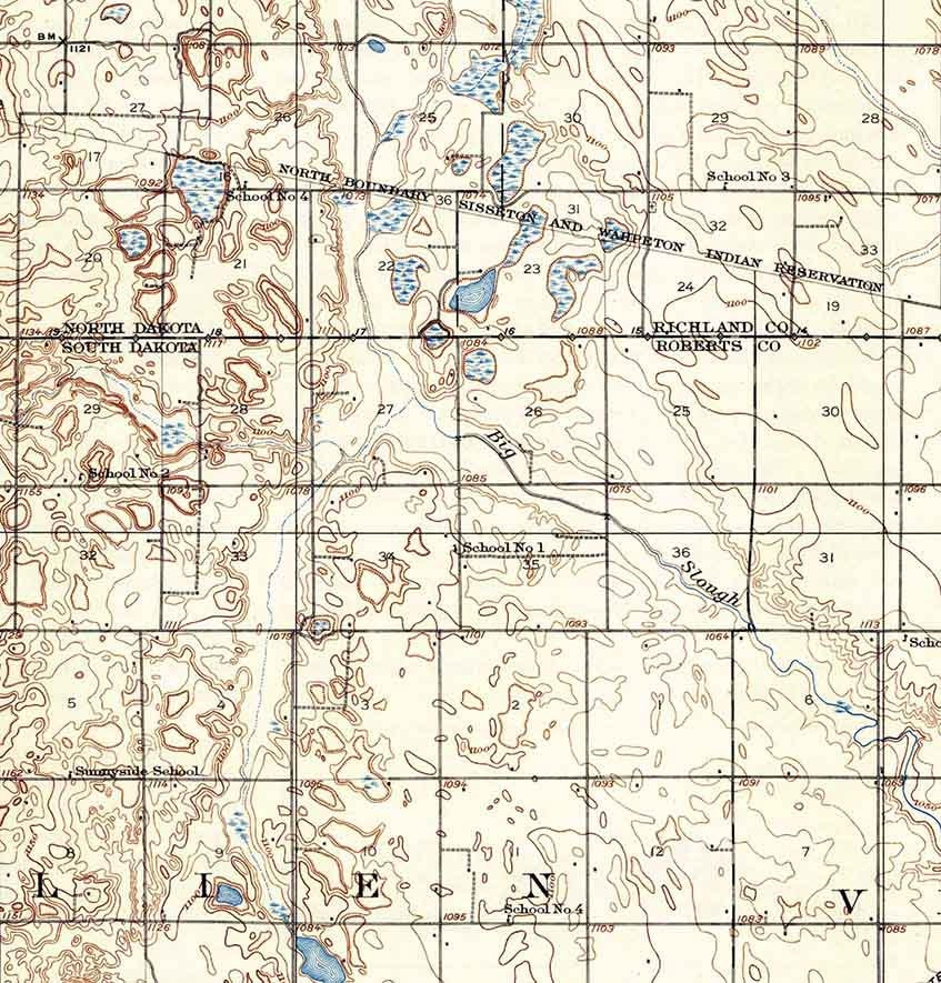1917 Mapa Topo de New Effington South Dakota Etsy