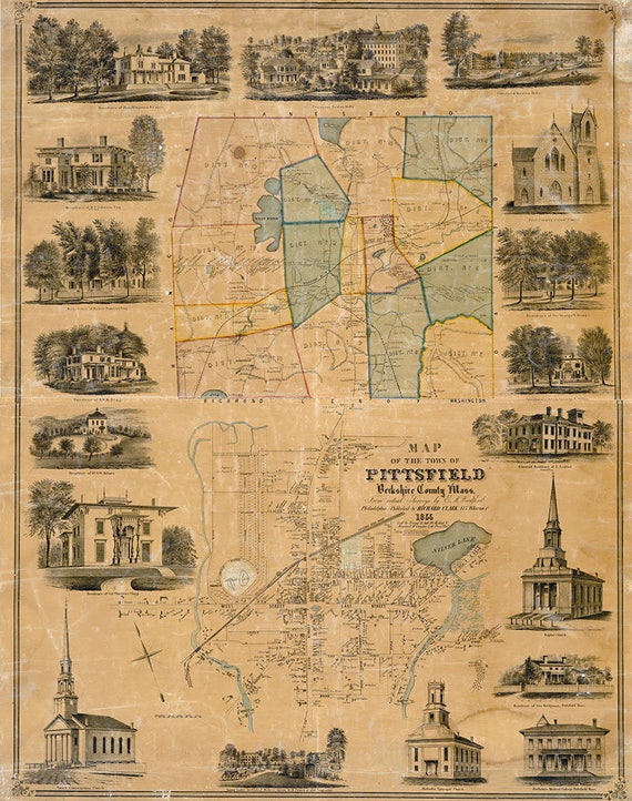 Ilustración de Mapa De Pittsfield Massachusetts Ciudad Ciudad y más