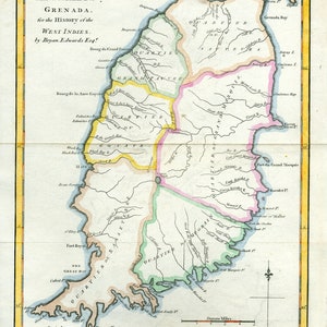 1794-Karte der Insel Grenada