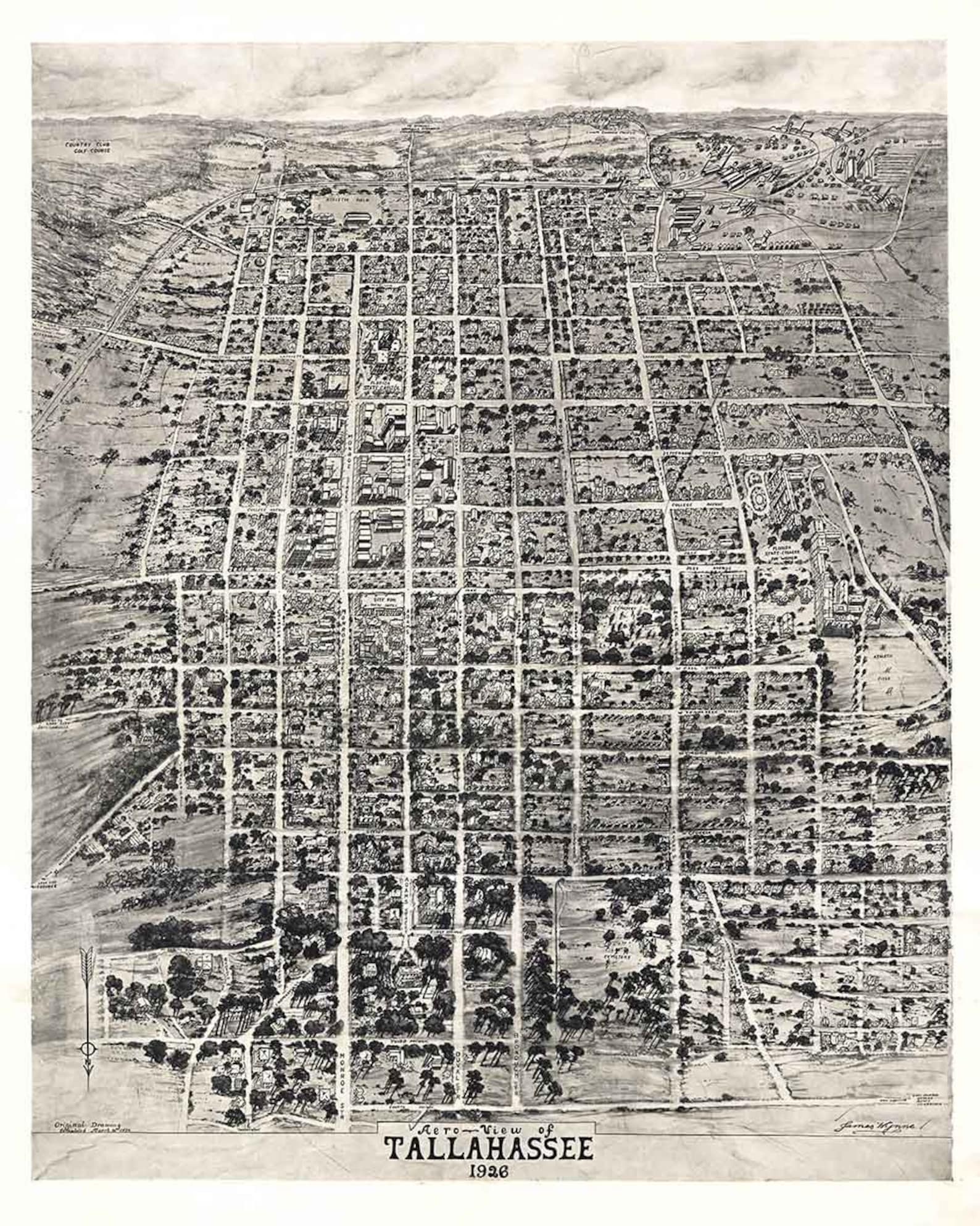 1926 Panoramic Map of Tallahassee Florida - Etsy