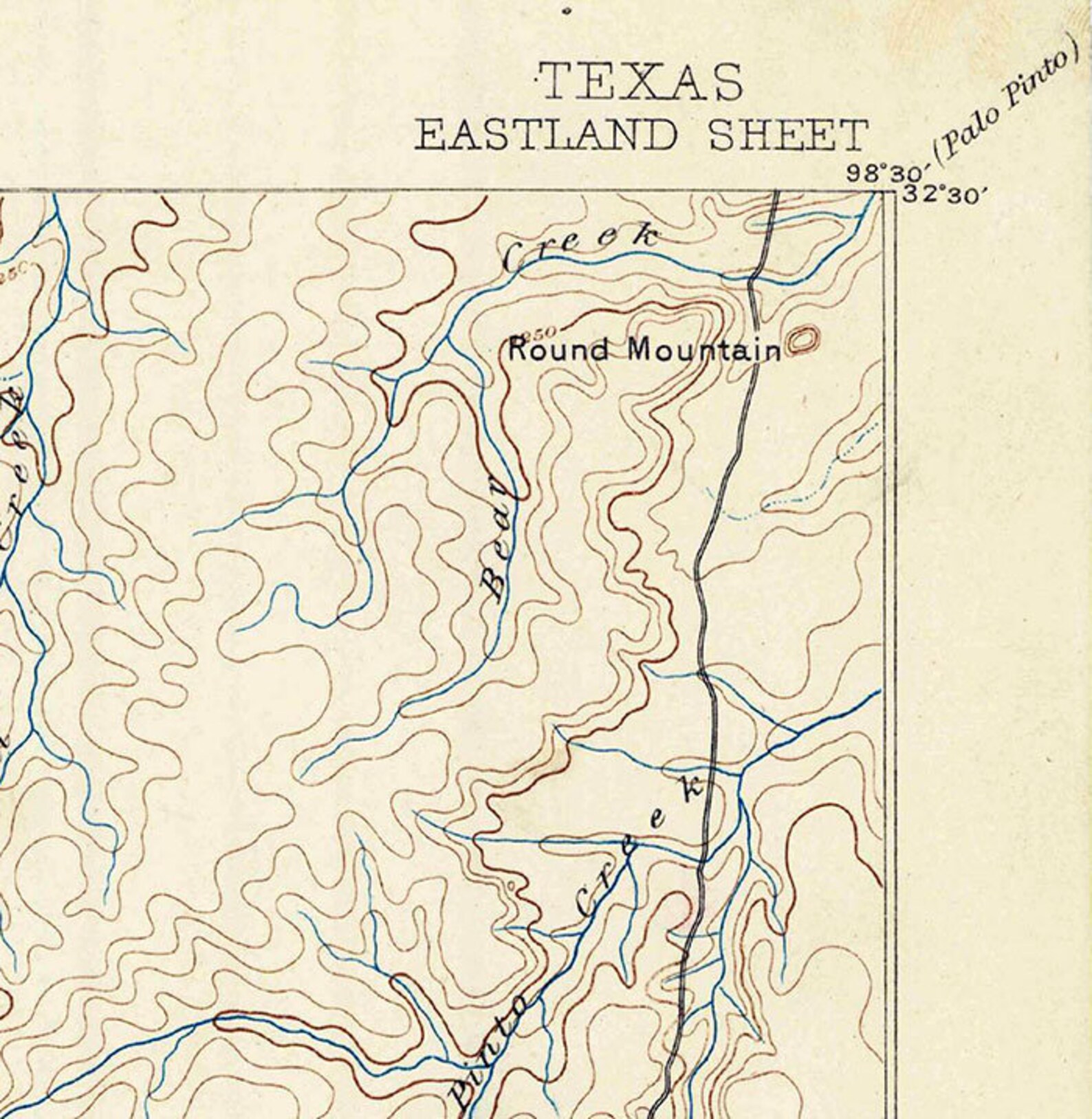 1894 Topo Map of Eastland Texas Etsy