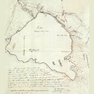 Kaart uit 1838 van Lake Okeechobee, Florida
