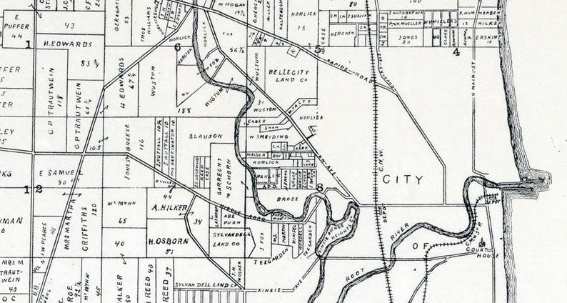 1893 Map of Racine County Wisconsin East Side of County image 3