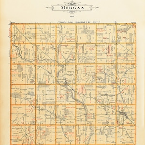 1914 Map of Morgan Township Butler County Ohio