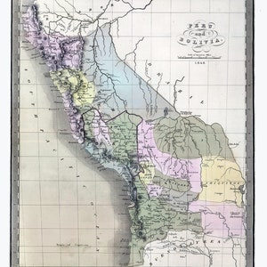 Mapa Peru i Boliwii z 1848 r.