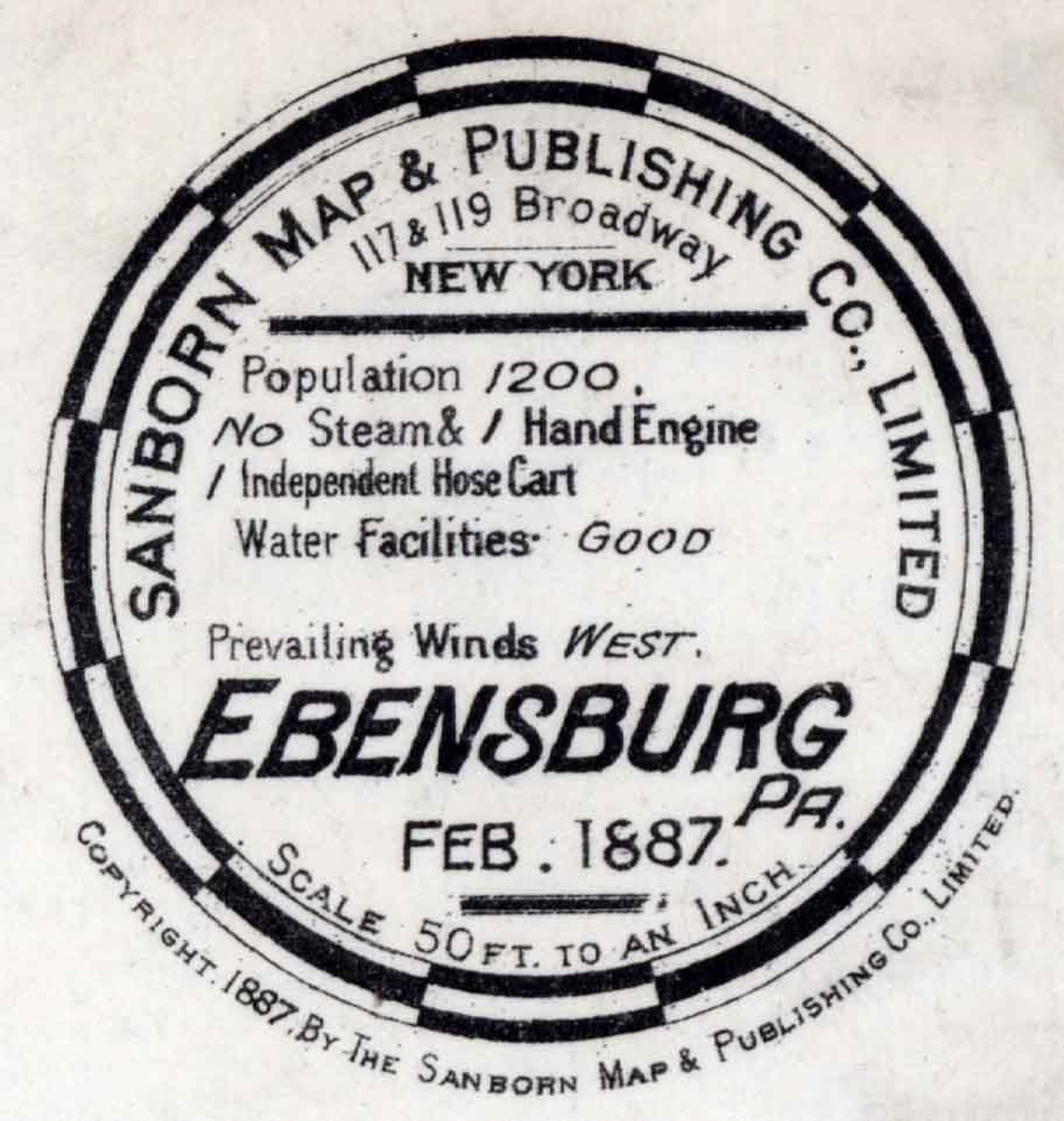 1887 Town Map of Ebensburg Cambria County Pennsylvania Etsy