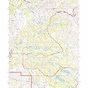 Carte topographique 1993 de Shell Reservoir Wyoming WY Bighorn Forest