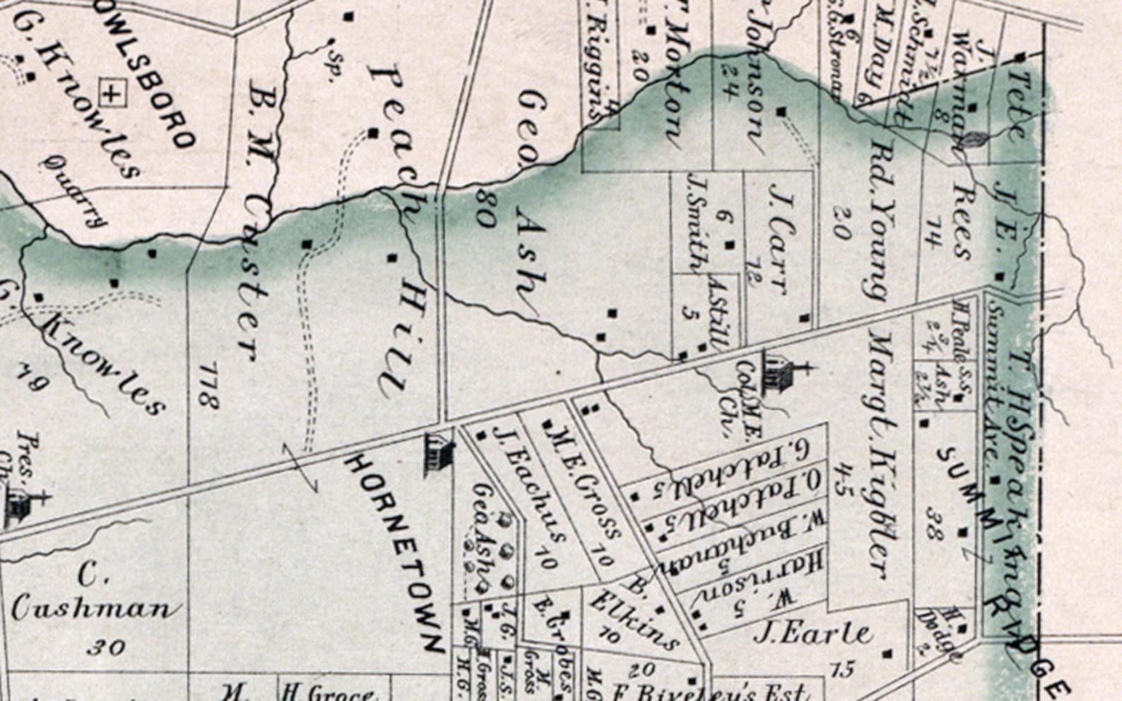 1875 Map of Darby Township Delaware County Pennsylvania Etsy UK