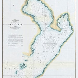1855-Karte von Tampa Bay Florida