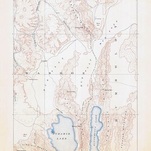 1886 Topo Karte der Granitkette Nevada Pyramide Lake Winnemucca Lake