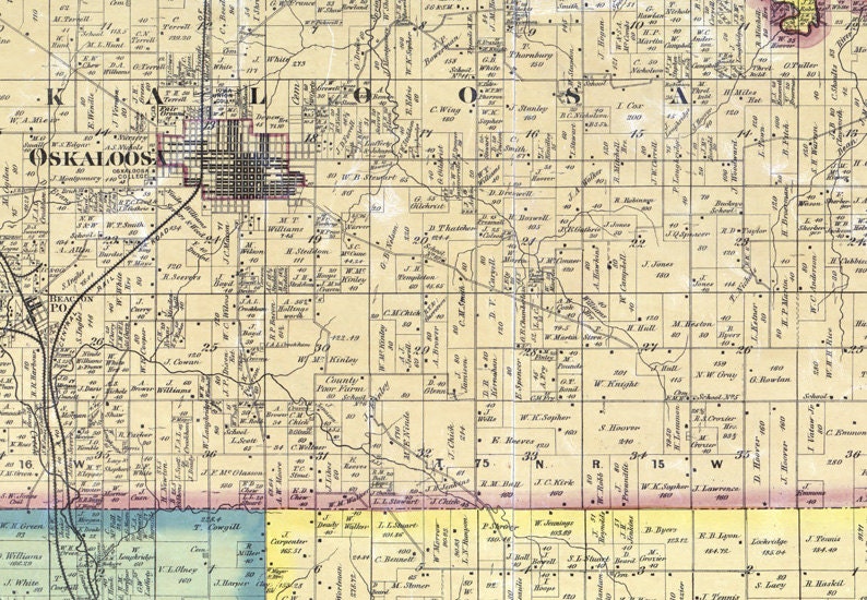 1871 Map of Mahaska County Iowa Oskaloosa Etsy