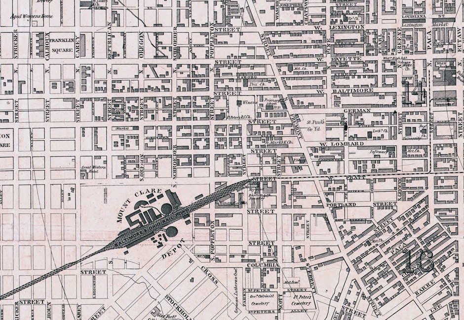 1851 Map of Baltimore Maryland - Etsy