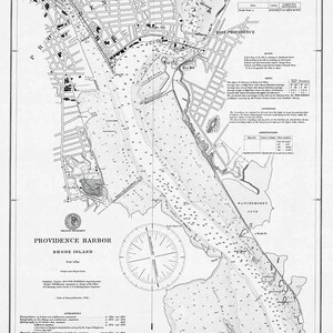 1897 Mapa náutico del puerto de Providence Rhode Island