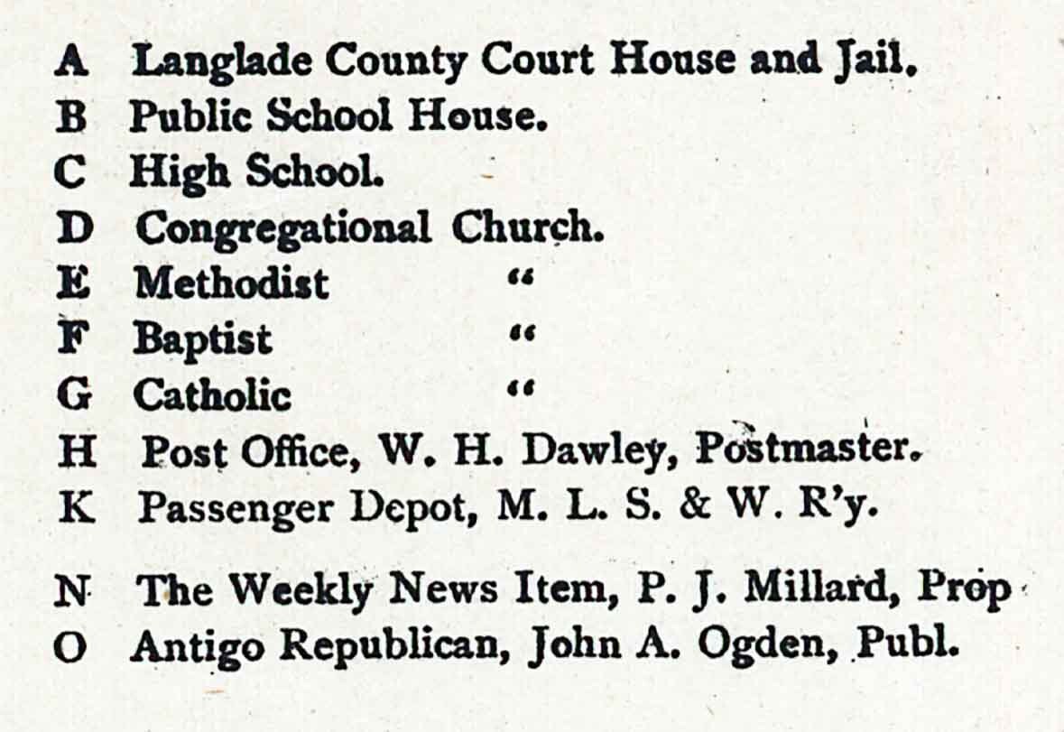 1886 Panoramic Map of Antigo Wisconsin Langlade County Etsy