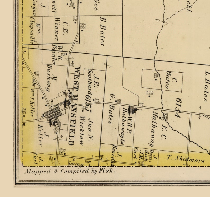 1875 Map of Bokes Creek Township Logan County Ohio Etsy
