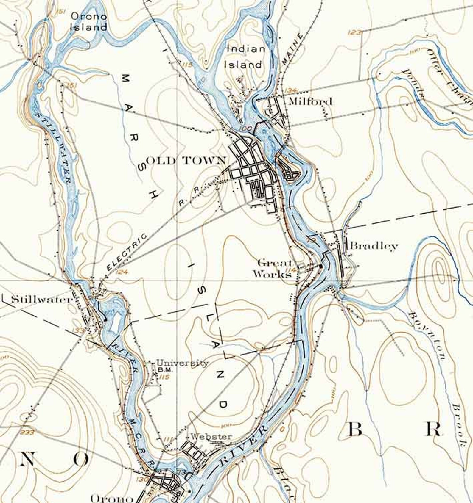1902 Topo Map of Orono Maine Quad Etsy