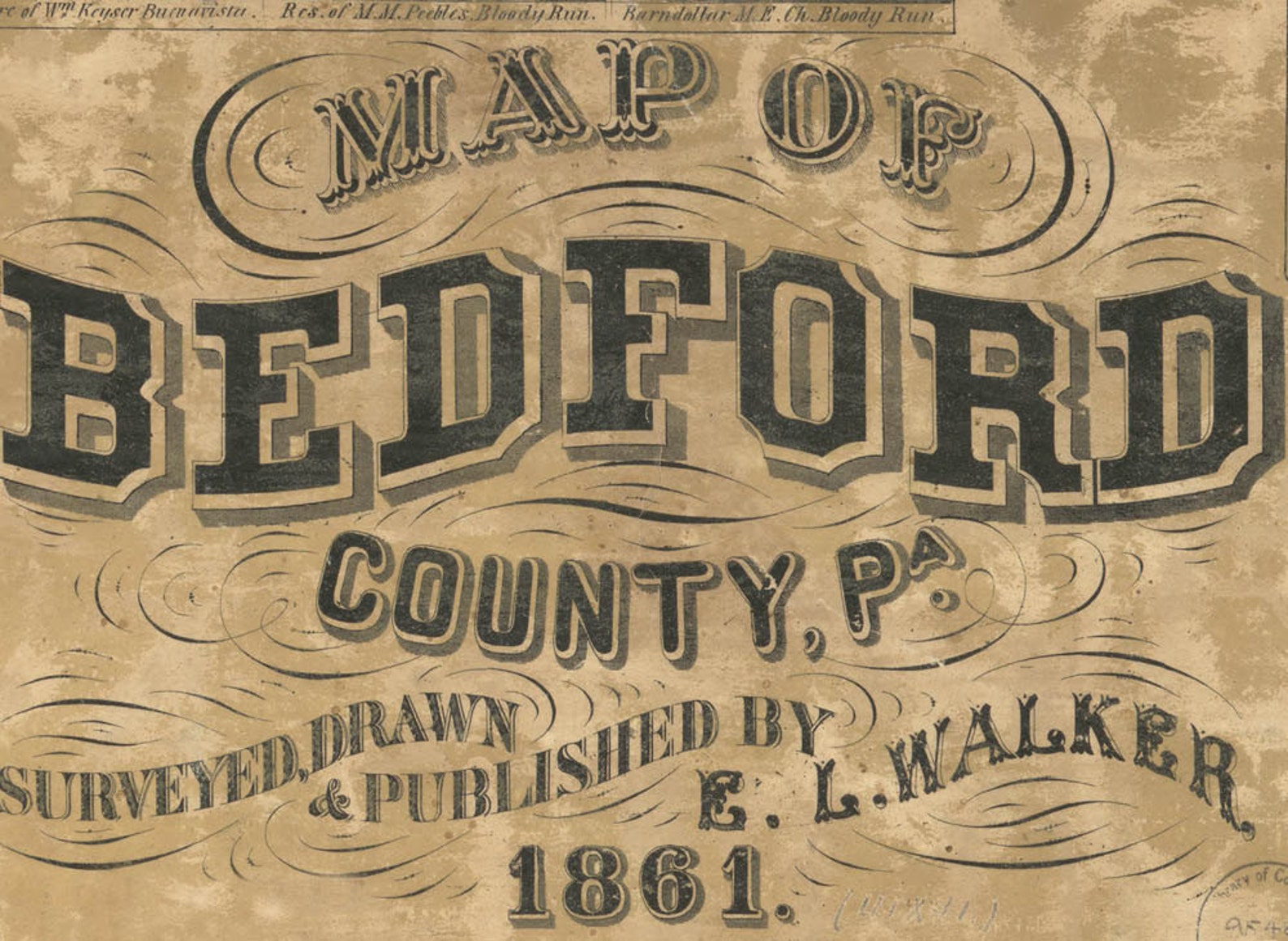 1861 Map of Bedford County PA Genealogy Etsy