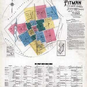 1923 Town Map of Pitman New Jersey