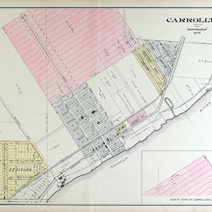 Kaart uit 1896 van Carrollton Saginaw County, Michigan