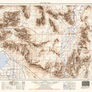 1954 Topo Karte des Salton Sea Kalifornien Viereck