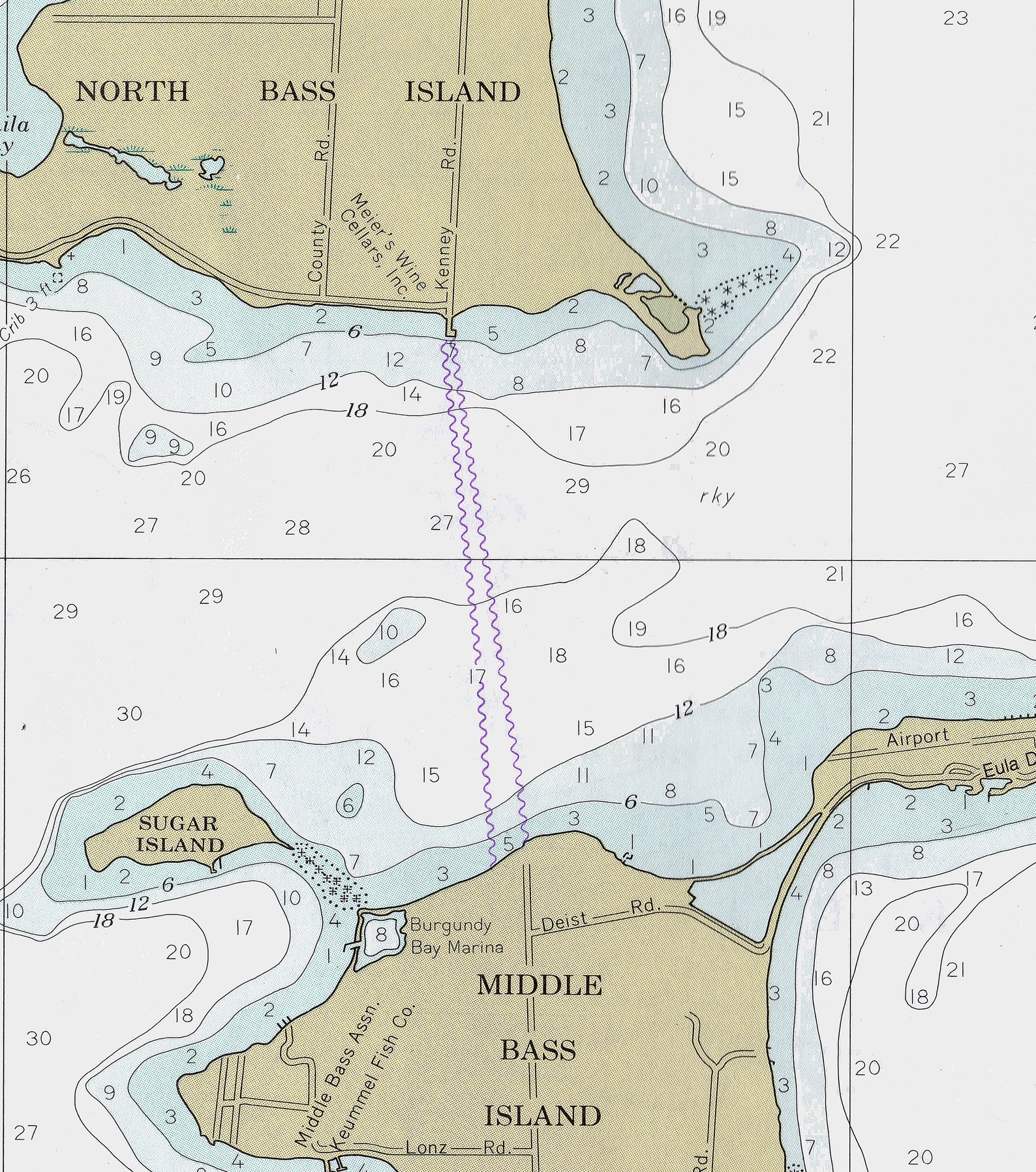1980 Nautical Map of North Bass and Middle Bass Island Lake Etsy
