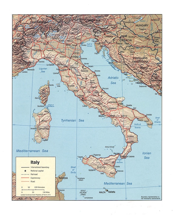2004 Map of Italy - Etsy