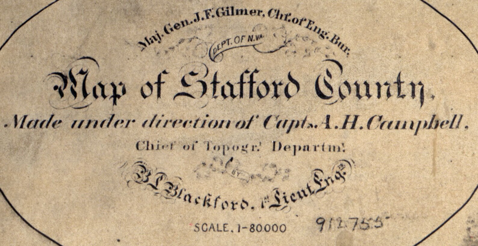 1864 Map of Stafford County Virginia Family Names Genealogy Etsy