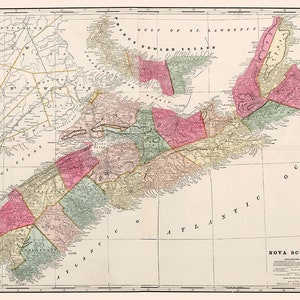 1899 Carte de la Nouvelle-Écosse, Canada