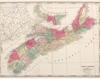 1899 Map of Nova Scotia Canada