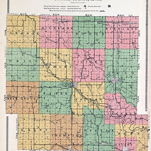 1917 Map of Guthrie County Iowa