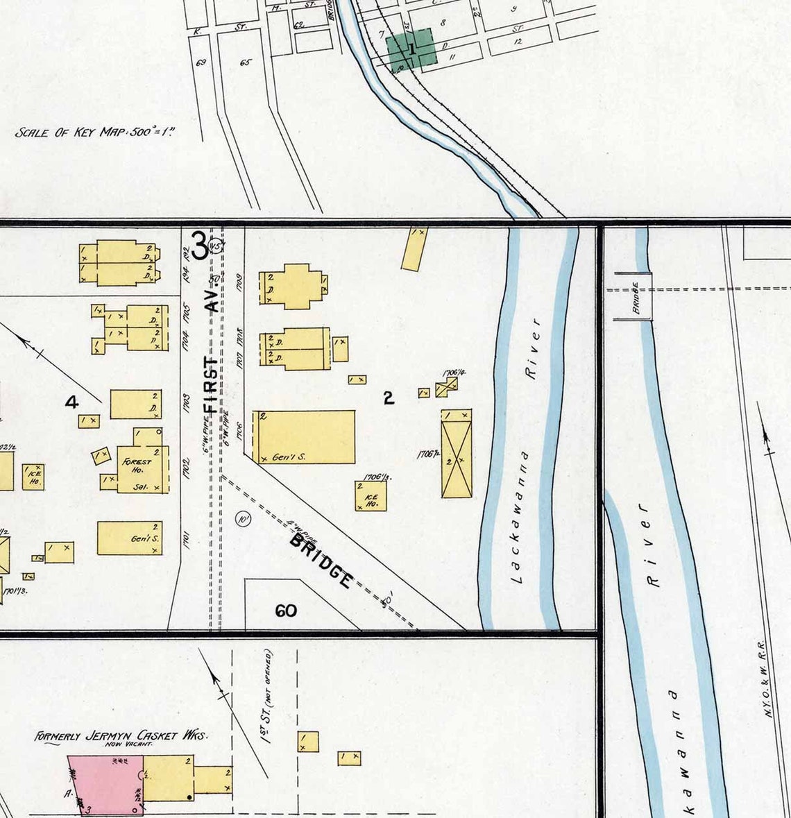 1896 Town Map of Jermyn Lackawanna County Pennsylvania Etsy