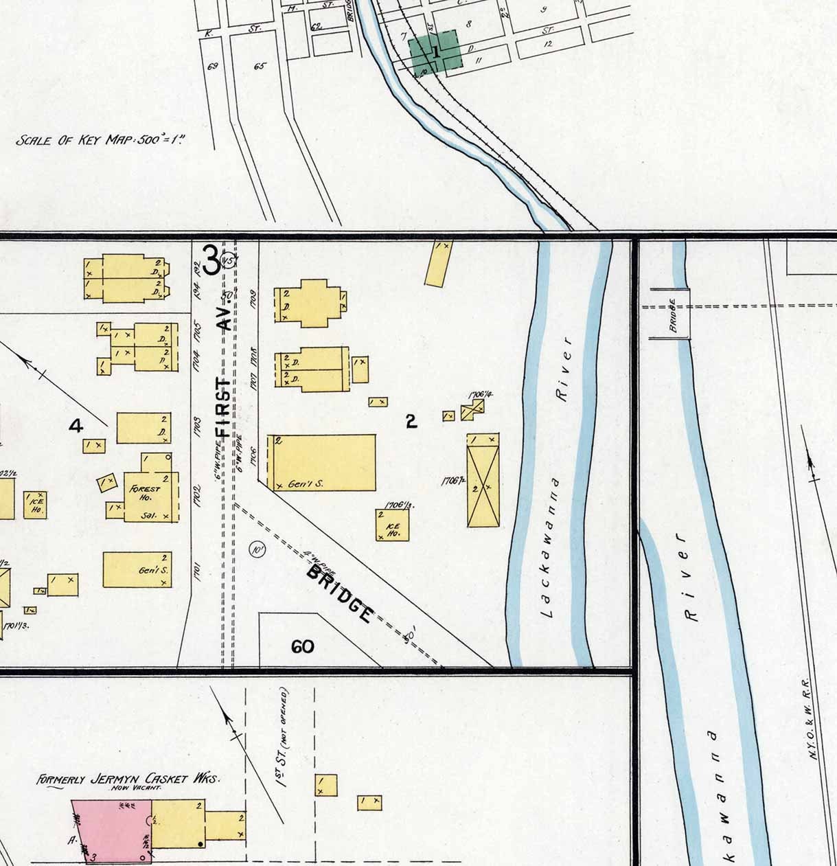 1896 Town Map of Jermyn Lackawanna County Pennsylvania Etsy