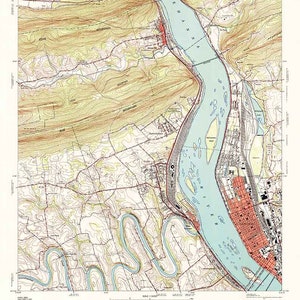 1947 Topo Karte von Harrisburg Pennsylvania Summerdale