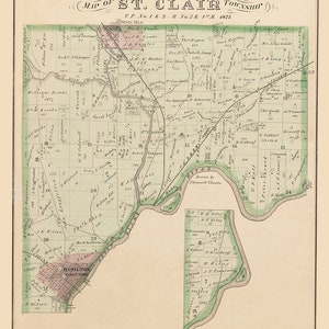 1875 Map of St Clair Township Butler County Ohio