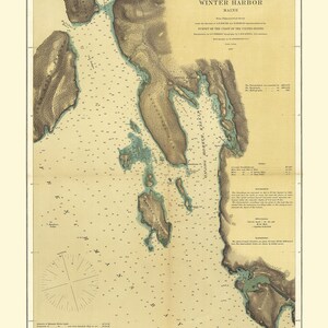 1867 Seekarte von WinterHafen Maine