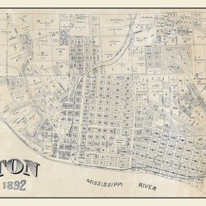 1892 Plan de la ville d'Alton, comté de Madison, Illinois